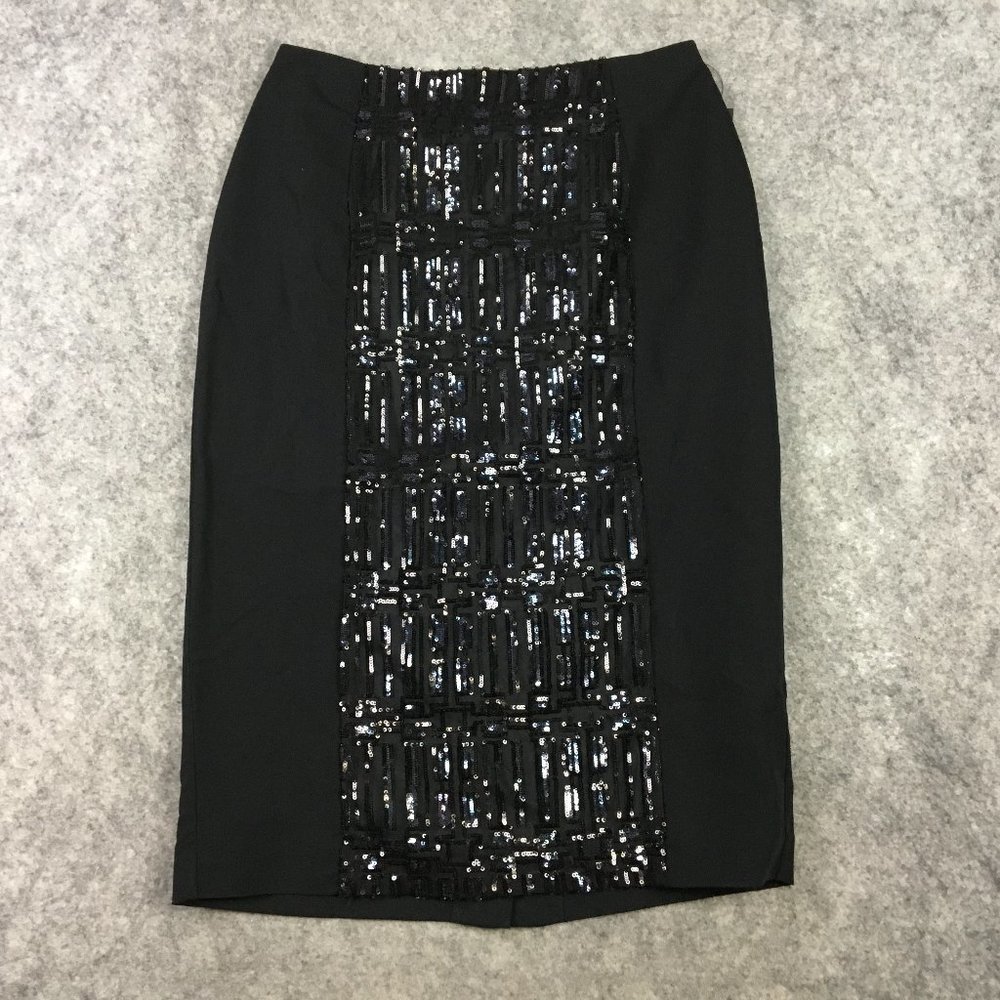 Worthington Skirt 6 Black Pencil Sequin Lined Career Dressy Evening Cocktail